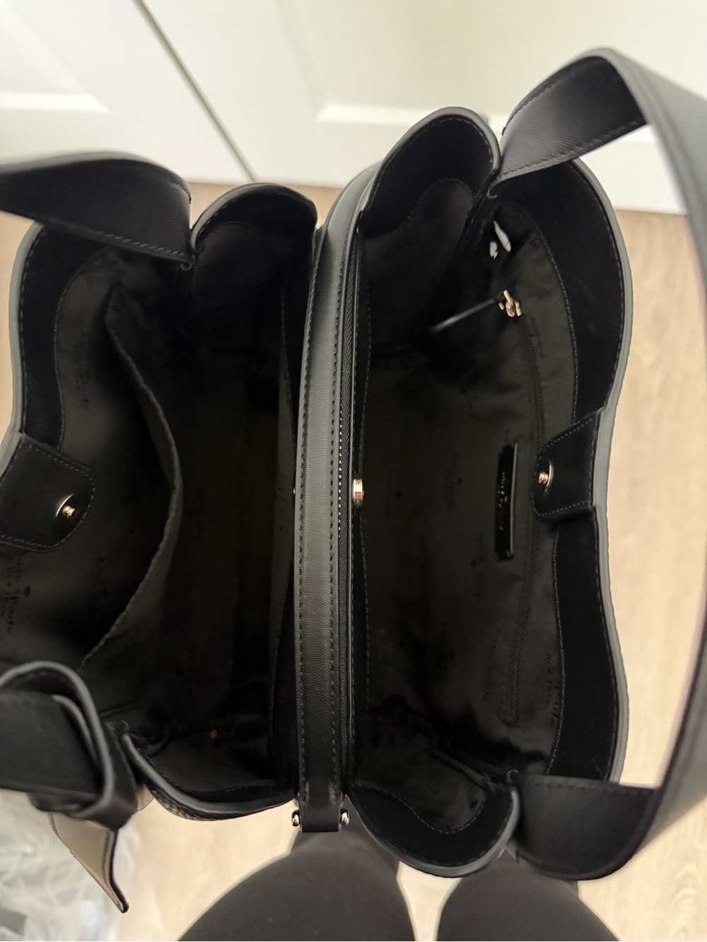 Knott kate spade Black Pebbled Leather Carryall Shoulder Bag - Picture 3 of 8